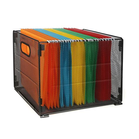 metal hanging file box|storage box with hanging files.